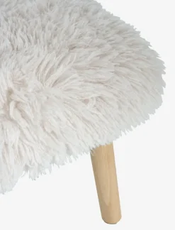 HVILSTED Lænestole|Lænestol m/fodskammel råhvid teddy/natur