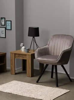 ONSEVIG Lænestole|Lænestol velour grå/sort