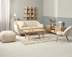 THORUP Lænestole|Lænestol beige stof/egefarve