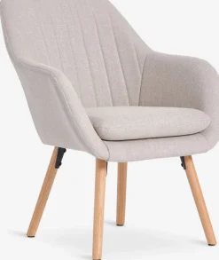 UDSBJERG Lænestole|Lænestol stof/eg Beige