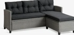 MORA Loungemøbler|Loungesofaer|Loungesofa m/chaiselong 3-pers. grå