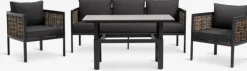 SALTEN Loungesæt|Loungesæt 5-pers. hurtigtørrende sort
