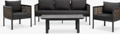 SALTEN Loungesæt|Loungesæt 5-pers. hurtigtørrende sort