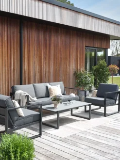 VONGE Loungesæt|Loungesæt 5-pers. hurtigtørrende sort