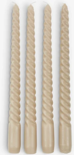 BALDUR Lys Og Servietter|Lys Og Servietter|Lys H25cm 4 stk/pk Khaki