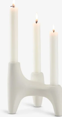 VIGNIR Lysestager|Lysestage B13xL16xH15cm råhvid