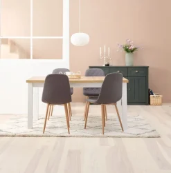 MARKSKEL + JONSTRUP Spisebordssæt|MARKSKEL L150/193 bord + 4 JONSTRUP asfalt/eg