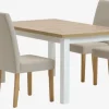 MARKSKEL + TUREBY Spisebordssæt|MARKSKEL L150/193 bord eg + 4 TUREBY stole beige