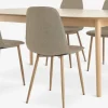 MARSTRAND + BISTRUP Spisebordssæt|MARSTRAND L200 bord eg + 4 BISTRUP stole sand