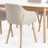 MARSTRAND + ADSLEV Spisebordssæt|MARSTRAND L200 bord hvid + 4 ADSLEV stole beige