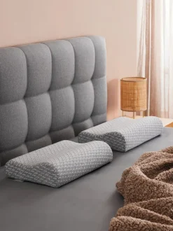 KVINA Ergonomiske Puder|Memory foam konturpude 30x50x10/7 WELLPUR Grå