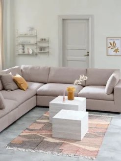 LUNDBY Sofaer Med Chaiselong|Hjørnesofaer|Modulsofa hjørne sandfarvet stof