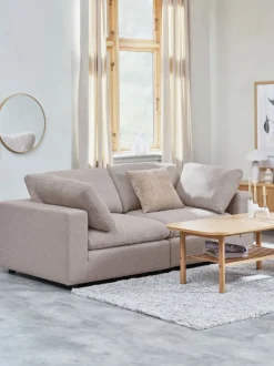 LUNDBY Sofaer Med Chaiselong|Hjørnesofaer|Modulsofa 2-pers. sandfarvt stof