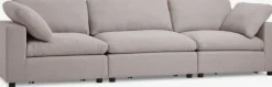 LUNDBY Sofaer Med Chaiselong|Hjørnesofaer|Modulsofa 3-pers. sandfarvet stof