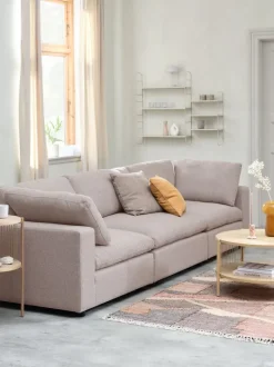 LUNDBY Sofaer Med Chaiselong|Hjørnesofaer|Modulsofa 3-pers. sandfarvet stof