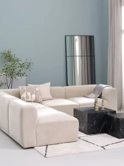 SKEJBY Sofaer Med Chaiselong|Hjørnesofaer|Modulsofa hjørne sandfarvet stof