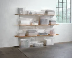 BASIC BOX Plastkasser|Opbevaringsboks 80L m/låg transparent