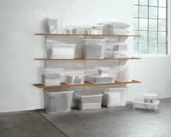 BASIC BOX Plastkasser|Opbevaringsboks 31L m/låg transparent