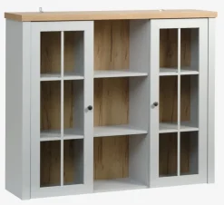 MARKSKEL Skænke Og Vitrineskabe|Skænke Og Vitrineskabe|Overdel 2 låger lys /egefarve Grå