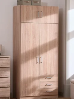 FANDRUP Tilbehør Til Garderobeskabe|Garderobeskabe|Overskab 97x41 2 låger lys eg Lyseg