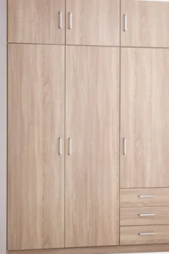 FANDRUP Tilbehør Til Garderobeskabe|Garderobeskabe|Overskab 145x41 3 låger lys eg Lyseg