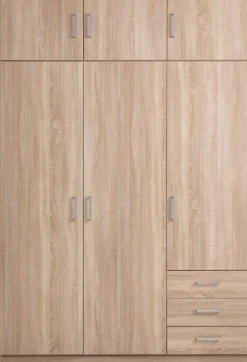 FANDRUP Tilbehør Til Garderobeskabe|Garderobeskabe|Overskab 145x41 3 låger lys eg Lyseg