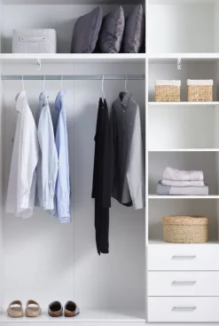 FANDRUP Tilbehør Til Garderobeskabe|Garderobeskabe|Overskab 145x41 3 låger Hvid