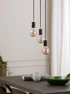 MAGNAR Lamper|Pendel 3-i-1 Ø22xH220cm sort