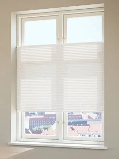 HVEN Lysdæmpende Gardiner|Plisségardin 60x130cm up/down Hvid