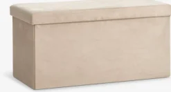 AUNING Puffer|Puffer|Puf 76x38 m/opbevaringsplads mørk sand velour