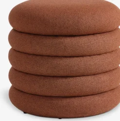 DALENE Puffer|Puffer|Puf Ø45 m/opbevaringsplads terrakottafarvet stof