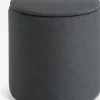 GISLEV Puffer|Puffer|Puf Ø36 m/opbevaringsplads asfaltfarvet stof