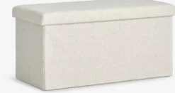 NYSTED Puffer|Puffer|Puf 76x38 m/opbevaringsplads råhvid teddy