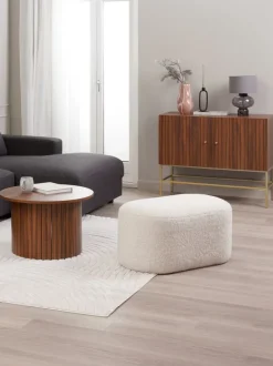 OREBO Puffer|Puffer|Puf 84x45 råhvid teddy