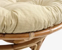 JORDRUP Lænestole|Rattanstol Ø100cm natur/råhvidt stof