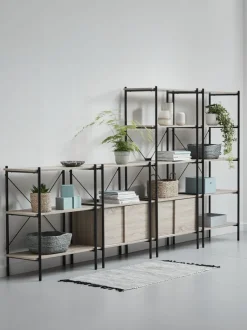 VANDBORG Reoler Og Rumdelere|Reoler Og Rumdelere|Reol 5 hylder eg/sort