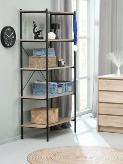 VANDBORG Reoler Og Rumdelere|Reoler Og Rumdelere|Reol 5 hylder eg/sort