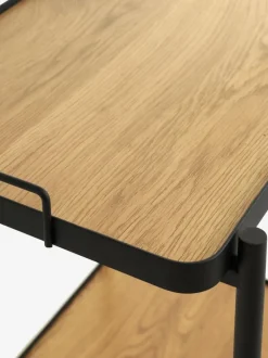 GANGSTED Småopbevaring Diverse|Rullebord 2 hylder egefarve/sort Eg+Sort