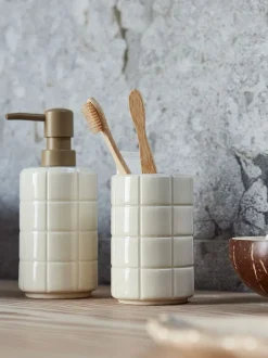 STENINGE Badeværelsesopbevaring|Personlig Velvære|Sæbedispenser beige