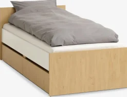 BILLUND Børnesenge|Seng m/opbevaringsplads 90x200 hvid/eg Hvid+Eg