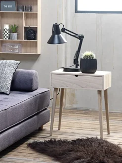 ILBRO Sengeborde|Sengeborde|Sengebord 1 skuffe natur