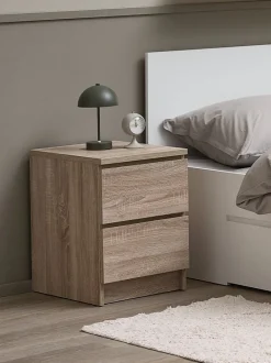LIMFJORDEN Sengeborde|Sengeborde|Sengebord 2 skuffer lys efarve Eg