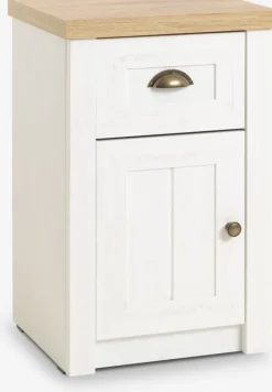 MARKSKEL Sengeborde|Sengeborde|Sengebord 1 skuffe hvid/egefarve