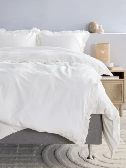 ELMA Sengetøj|Sengetøj vasket bomuld 140x200 Hvid