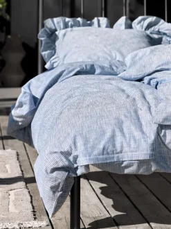 NINNA Sengetøj|Sengetøj garnfarvet 140x200 blå