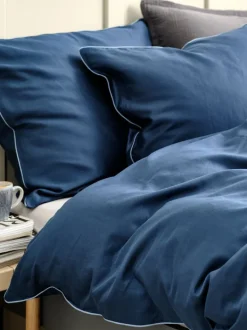 SANNA Sengetøj|Sengetøj satin 140x200 Mørkeblå