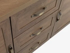 JUNGEN Skænke Og Vitrineskabe|Skænke Og Vitrineskabe|Skænk 2 låger 3 skuffer vild eg farve