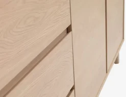 KALBY Skænke Og Vitrineskabe|Skænke Og Vitrineskabe|Skænk 2 låger 3 skuffer lys eg