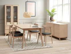 KALBY Skænke Og Vitrineskabe|Skænke Og Vitrineskabe|Skænk 2 låger 3 skuffer lys eg