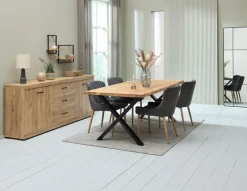 LINTRUP Skænke Og Vitrineskabe|Skænke Og Vitrineskabe|Skænk 2 låger 3 skuffer egefarve